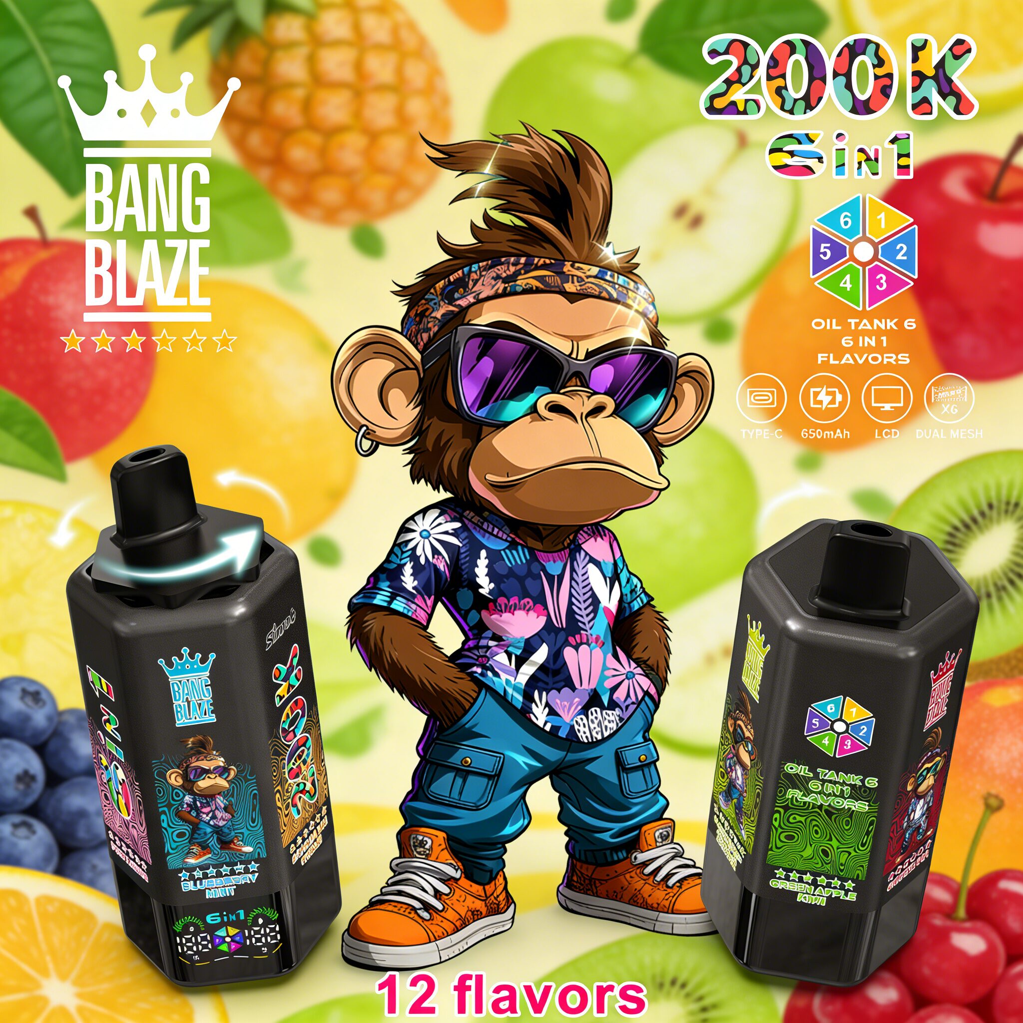 BANG BLAZE 200K Puffs 6in1